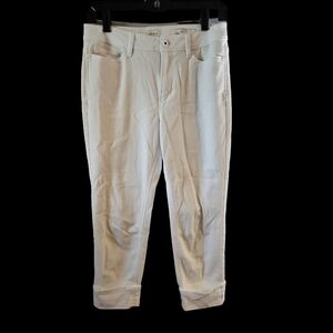 J Jill high rise white cropped jeans cuff hem sz 6 petite WJ13